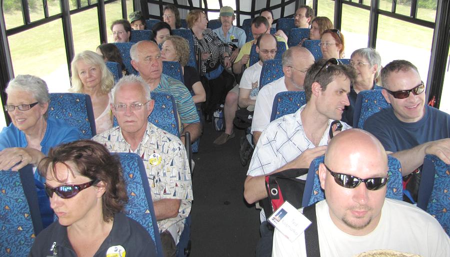science fiction writers and editors on bus