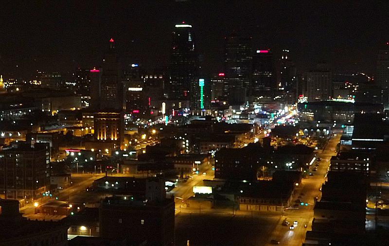 downtown Kansas City at night