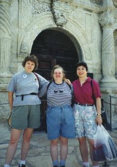 Carol Doms, Diana Bailey and Mary MacNaughton at the Alamo