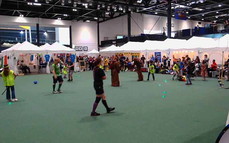 Quidditch demo and exhibition on the Fan Village Green